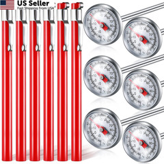 Xuhal 6 Pcs Stainless Steel Kitchen Thermometer with 5 Inch Long Red, Red