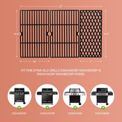 DGH450CRP Cooking Grates for Dyna-Glo Gril, Fits DGH450CRP-D DGH474CRP DGH485CRP