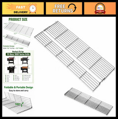Stainless Steel Warming Rack for Pellet Grill, Foldable BBQ Upper Rack Replaceme