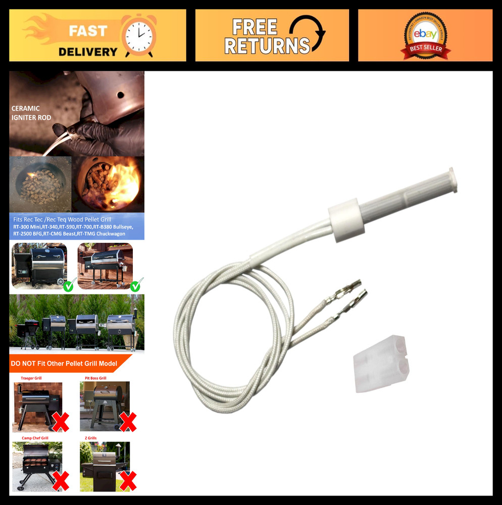 Ceramic Igniter Rod for Wood Pellet Grill – Hot Rod Ignitor Replacement Part