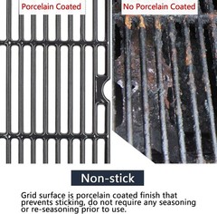 18 3/16″ x 9 1/4″ Porcelain-Enameled Grill Grates 463675517 for CharBroil Sig…