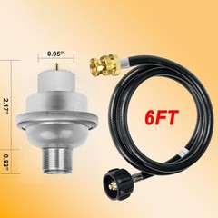 WADEO Propane Fuel Filter with 6FT Propane Adapter Hose to 20-40lb Propane Tanks