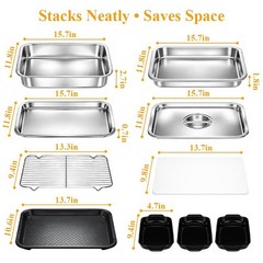 10-Piece Grill Prep and Carry System, Stainless Steel BBQ Prep and Serve Tray…