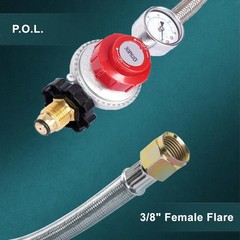 3/8″ Universal High Pressure Propane Regulator 12FT BBQ Fryer Gas Hose Line