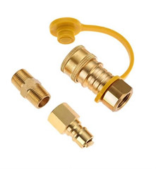 3/8″ Natural Gas Quick Connect Fitting Brass LP Propane Hose Adapter Kit