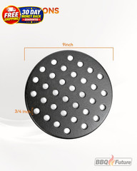 9″ Cast Iron Fire Grate for Big Green Egg & Kamado Grill – black