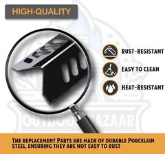 3 PCS 143/16 Inch Porcelain Steel Heat Plate Fits Master Cook Backyard Grill