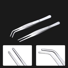 Long Stainless Steel Tweezers 2 Pcs 20 25 30cm for Kitchen and BBQ Use