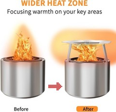 Heat Deflector Solo Stove Bonfire 19.5” Upgraded 304 Stainless Steel Portable