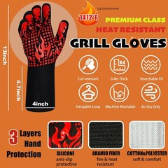 BBQ Blanket for Resting Meat, Reusable Insulated Meat Resting Bag with Firepr…