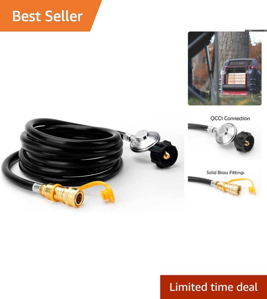 Mr. Heater Compatible 12 ft Propane Regulator Hose – Safe and Easy Setup