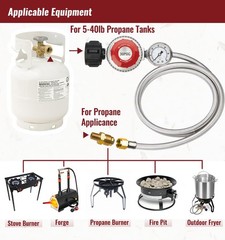 CALPOSE 15FT High Pressure Propane Regulator Hose with 15FT, Stainless Steel