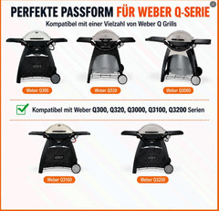 7646 7584 Grill Grates for Weber Q300/Q320/Q3000/Q3200, Cast Iron, 2-Pack
