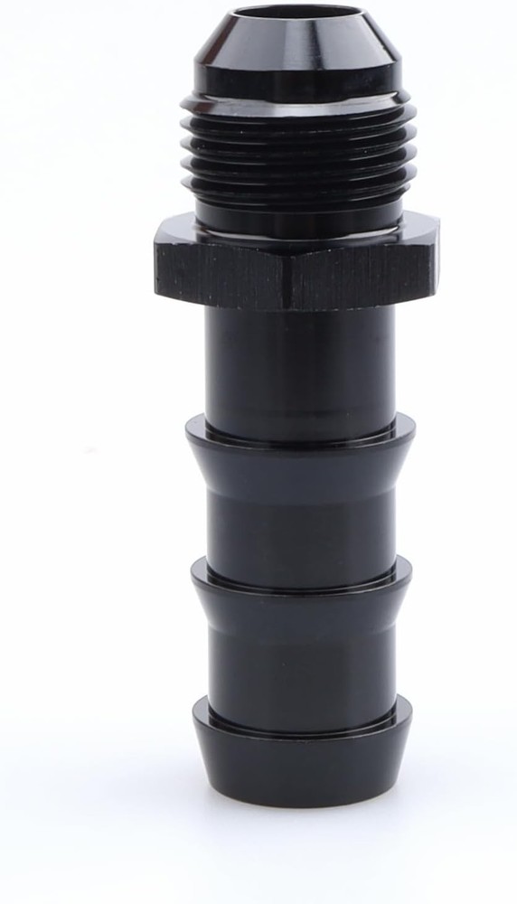 -8 AN Male Flare to 5/8″ Barb Push Hose Barb Fitting Adapter Aluminum Black