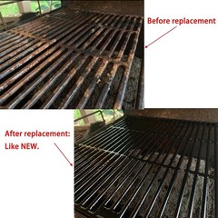 Parts DC114 3-pack 19.75″ Porcelain Coated Cast Iron Grill Cooking Grates Rep…