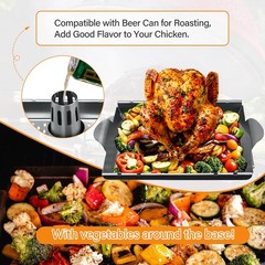 Upgraded Beer Can Chicken Holder for Grill Smoker Oven, Stainless Steel