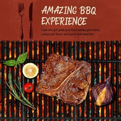 17″ Charbroil Grill Grates – Heavy-Duty, Non-Stick Cast Iron for Perfect Marks