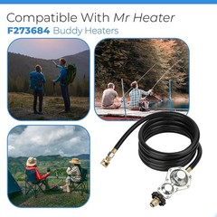 High-Quality 12FT Two-Stage Propane Hose for RV, Grill & More – Brass & Rubber