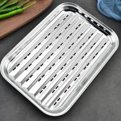 Robust Stainless Steel BBQ Trays with Holes to Prevent Sogginess in Food