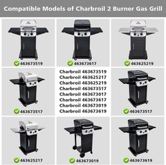 Stainless Steel Burner Heat Plate Kit for Charbroil 2 Burner Grills