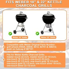6″ BBQ Wheel Replacement for Weber Grills – Fits 18″ & 22″ Charcoal Kettles