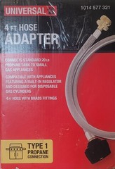 Universal Parts 4 FT Steel Braided Propane Hose and Regulator