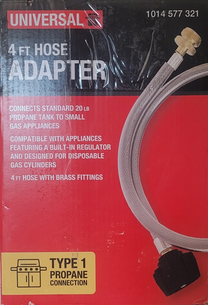 Universal Parts 4 FT Steel Braided Propane Hose and Regulator