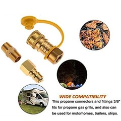 3/8″ Natural Gas Quick Connect Propane Gas Grill Quick Connector Adapter Fitting