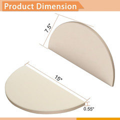 15 Inch Half-Moon Ceramic Heat Deflector Plates for Kamado Joe Classic I, II, II