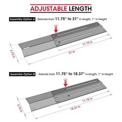 4 Pack Adjustable Grill Heat Plates, Extend from 11.75″ up to 21″ Length，Gas …