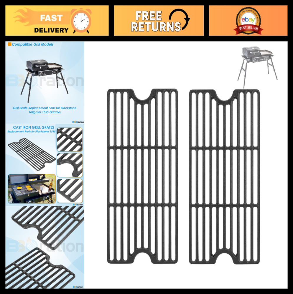 Cast Iron Grill Grate Replacement for Blackstone Tailgater 1555 1827 1550, Cooki