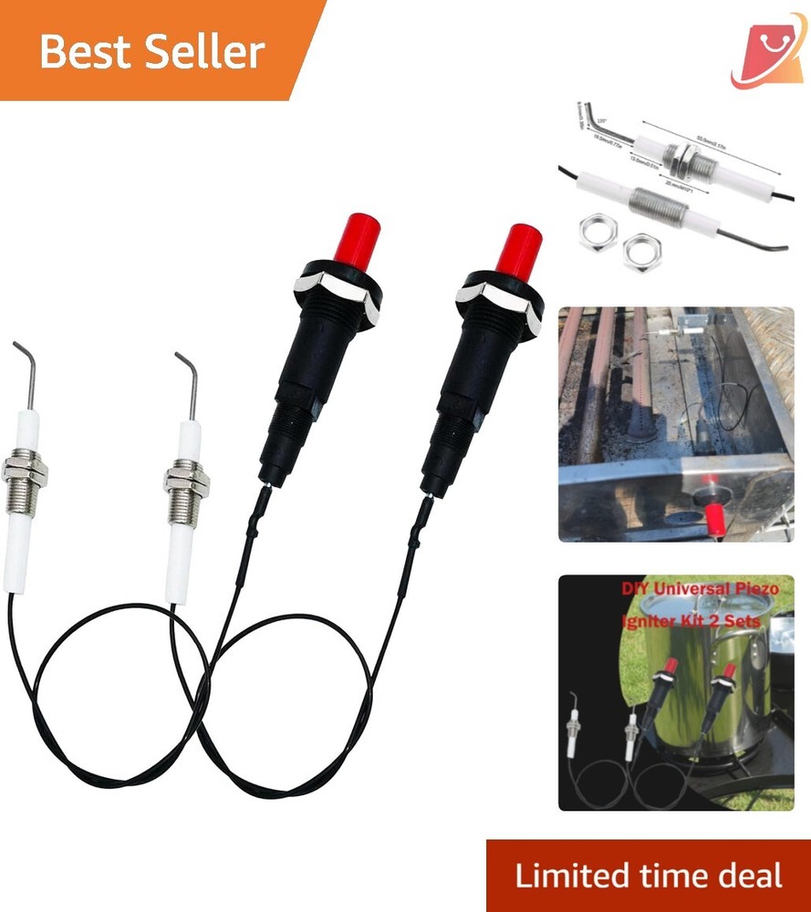 Cost-Effective 2Pcs Igniter Kit—11.8″ Piezo Propane Ignition for Grills & Heat