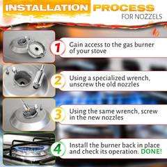 Natural Gas Orifice Conversion Kit – Propane Orifice Kit 10 Pcs Brass Jet Nozzle