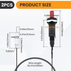 2Pcs Propane Piezo Igniters with Long Wire & Ceramic Electrodes for Gas Equip…