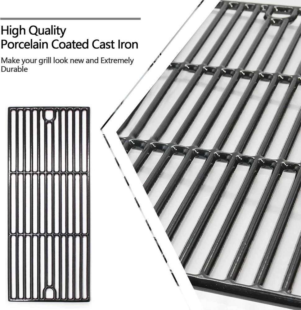 17 5/8 Inch Porcelain Coated Cast Iron Cooking Grid Grate Gas Grill Part (2 Pack