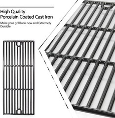 17 5/8 Inch Porcelain Coated Cast Iron Cooking Grid Grate Gas Grill Part (2 Pack