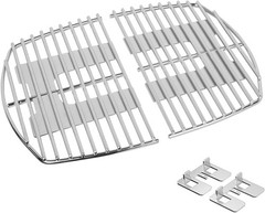 Stainless Steel Grill Cooking Grates for Weber Q1000 Series, Q1200, Q1400 Gas Gr