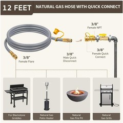 Heavy-Duty 12ft Natural Gas Line for Appliances