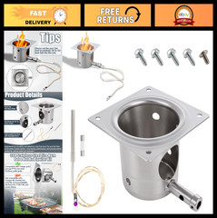 Pellet Grill Fire Burn Pot & Hot Rod Ignitor Kit – Replacement Parts for Smokers