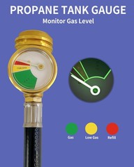 6 Feet Propane Tank Extension Hose with Gauge for 100 lb Propane Tank, Propane T