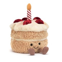 Jellycat Amuseables Birthday Cake Stuffed Toy, 6 inches | Dessert Plush | Birthd