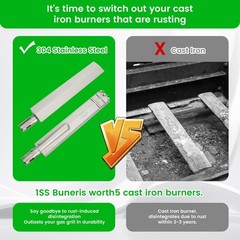 1 PCS 161/8 Inch Heavy Duty Stainless Steel Universal Gas Grill Tube Burner