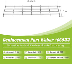 Stainless Grill Warming Rack 66044 Replacement for Weber Genesis II 300 Series