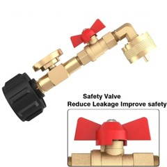Propanes Connection Quick Connecting Adapter Metal Propanes Fitting with Gauge