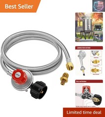 5FT High Pressure Propane Regulator Hose, 0~20PSI Adjustable Propane Tank Reg…