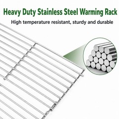Stainless Steel Warming Rack for Pellet Grill, Foldable BBQ Upper Rack Replaceme
