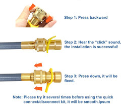 Durable 12ft Natural Gas Hose with Brass Quick Disconnect for Outdoor Appliances