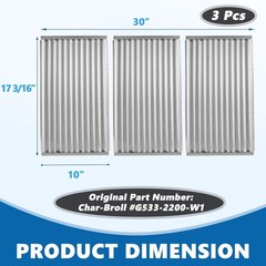 3 Pack Stainless Steel G533-2200-W1 True Infrared Grill Emitter Plates Charbroil