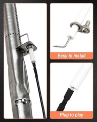 BBQ Igniter Kit Electrode Replacement Parts for Gas Grills – 5 Set with Wire & F