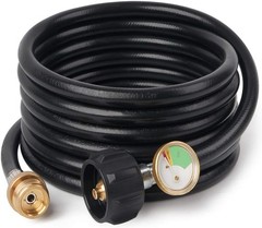 SHINESTAR 12FT Propane Hose Adapter with Luminous Gauge, 1lb to 20lb 12ft